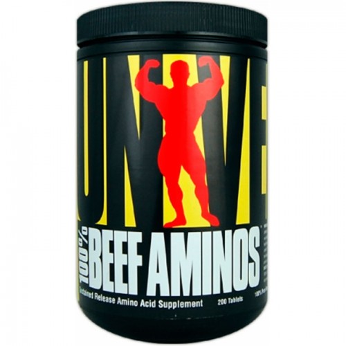 Аминокислоты  Universal Nutrition 100% Beef Aminos 200 таблеток