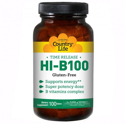 Витамины Country Life Super Potency Hi-B-100 50 таблеток