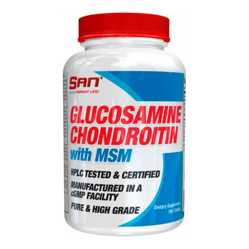 Средство для хрящевых тканей SAN Glucosamine Chondroitin with MSM 180 таблеток 