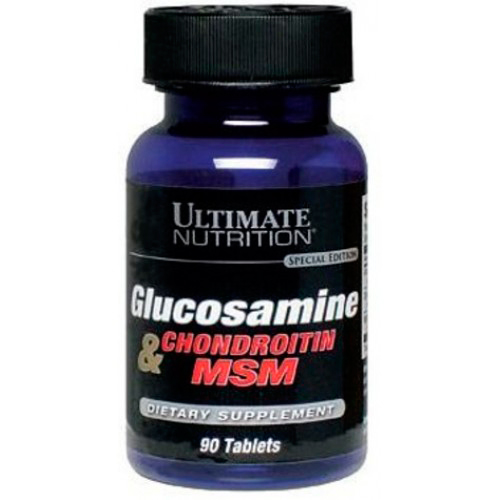 Средство для ухода за суставами и связками Glucosamine & CHONDROITIN & MSM 90 таблеток от Ultimate Nutrition