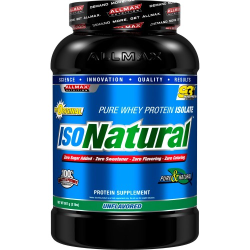 Сывороточный протеин IsoNatural Unflavoured 908 грамм от AllMax Nutrition