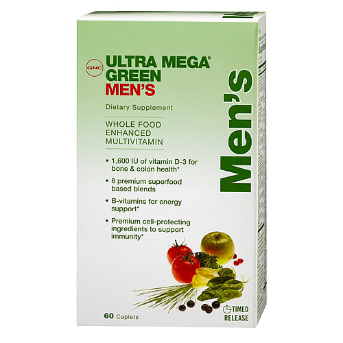 Витамины GNC Ultra Mega Green Mens 60 капсул
